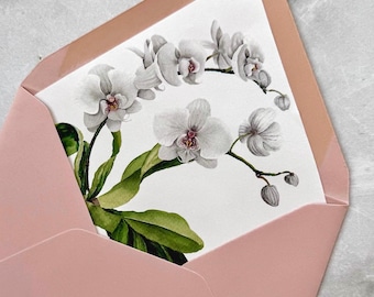 Orchid Envelope Liners Add On Bridal Shower Luncheon Wedding Invitations Suite Ivory Engagement Rehearsal - Kelsey Orchid Collection TPC9080