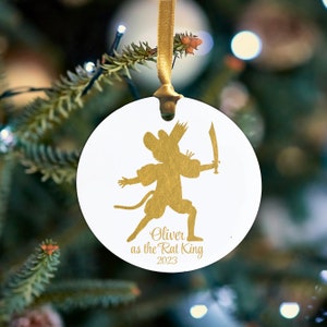 Personalized Nutcracker Ballet Rat King Ornament - Aluminum - Personalized in ANY wording - Head Mouse