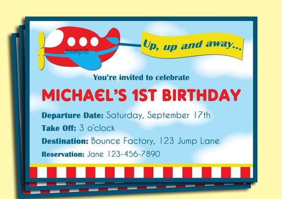 airplane birthday invitation printable