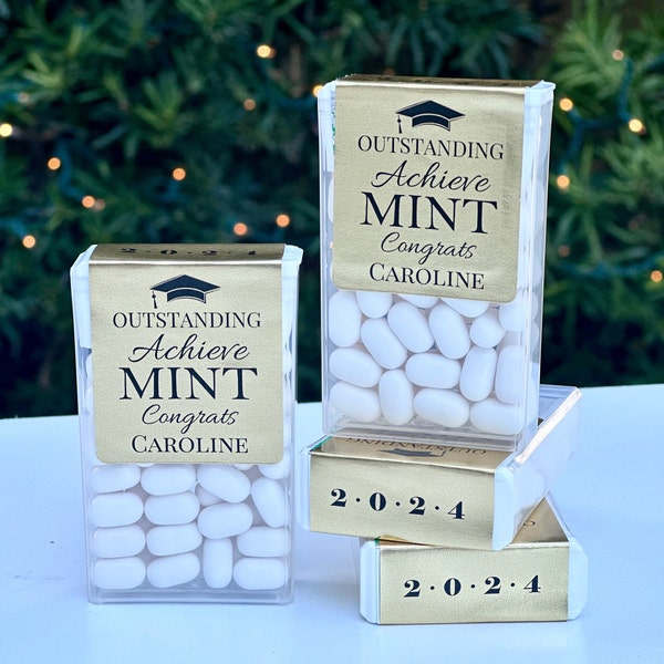 Personalized Graduation Class of 2024 AchieveMint Tic Tac Topper Label Printed Favor Gift Thank You Labels only (Mints not Included)