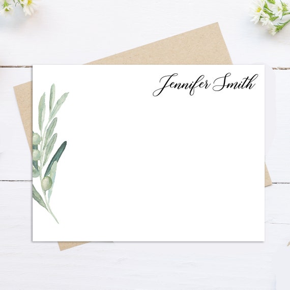 Personalized Stationery Set Flat Personalized Card Stationery Note