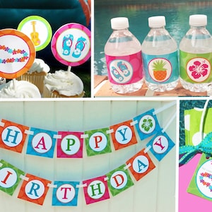 LUAU Party Printable - Instant Download - Hibiscus Dream Collection