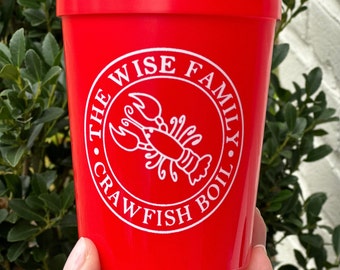 Personalized crawfish, boil, Cups 16oz Graduation Birthday Party - any wording available Office Party Corporate Printed Cups TPC9037