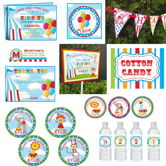 Carnival Cirus Birthday Party Printable - Ultimate Party Package - Under the Big Top Collection Il_570xn