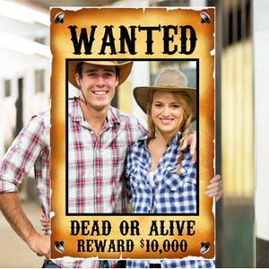 Wanted Photo Prop Printed or Printable Western Party Cowboy CowgirlBirthday Corporate - Old West Collection