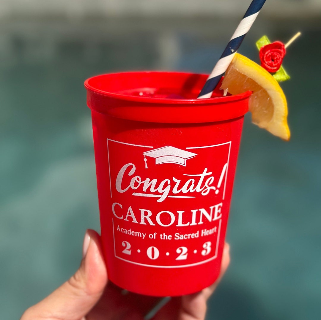 Personalized Graduation Cups 16oz Class of 2024 Graduation Party Any