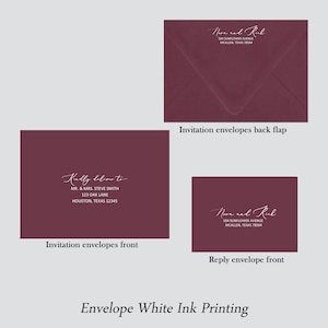 Burgundy or Blush Envelope Printing Add On Black or White Ink - Marsala Collection TPC9011