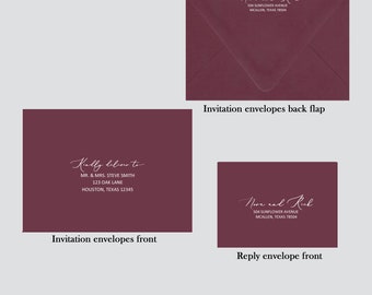5x7 High Quality Envelopes Front only Olive Branch Black Envelopes White Ink Address Printing pack of x50 size 130x190