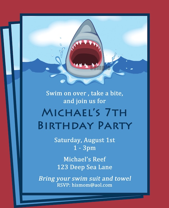 shark-invitation-printable-printable-or-printed-with-free-shipping-personalized-for-your