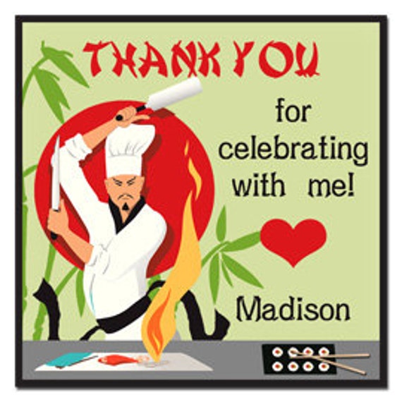 Personalized Hibachi Tags Printable or Printed with FREE SHIPPING - Any Wording - Party Favors, Tags - Hibachi Collection Il_570xn