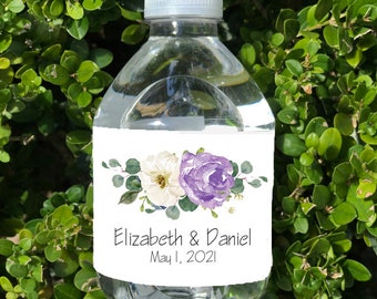 Lavender Wedding Water Labels Printed Engagement Party Rehearsal Dinner Birthday - Lilac Lavender Marilyn Collection TPC9002