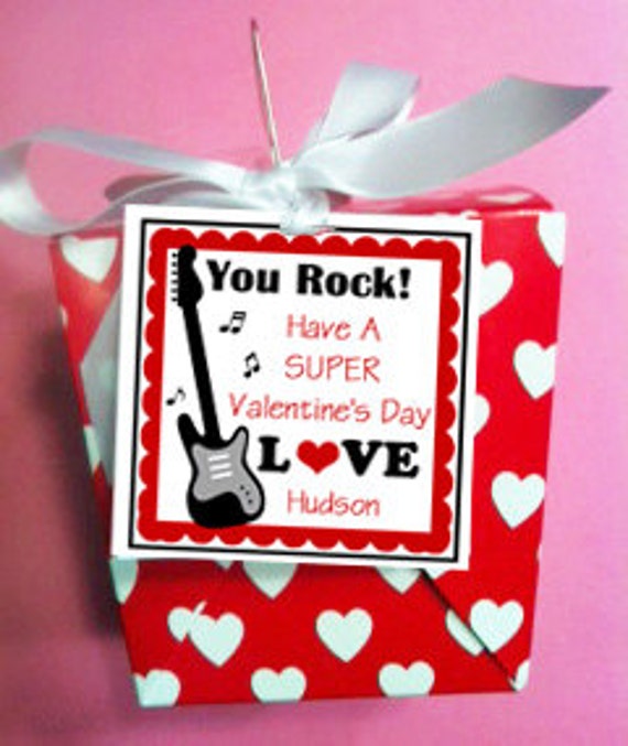 Printable Valentine You Rock Cards for Treat Tags, Favor Tags, Cupcake Toppers - Guitar Il_570xn