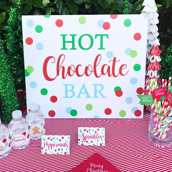 Christmas Hot Chocolate Package Printable - Instant Download - Merry and Bright Collection Il_570xn