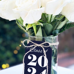 Graduation Class of 2024 XL Tag for Centerpieces Favors Printed Tags ANY School Colors Dinner Graduation Party Favors Tags Printed image 2