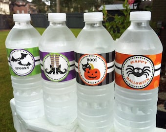 Étiquettes imprimables d&#39;eau de boisson de fête d&#39;Halloween - téléchargement immédiat - collection Pretty Little Party