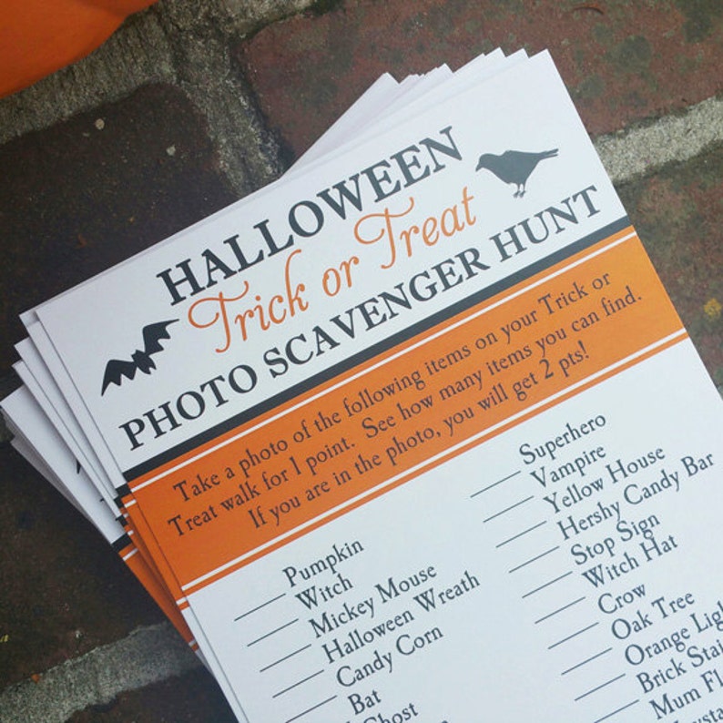 Halloween Party Scavenger Hunt Trick or Treat Printable - Instant ...