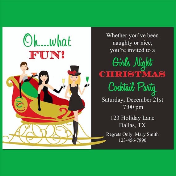 christmas cocktail party invitation printable girls night christmas cocktail party invites