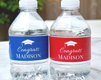 Graduation Water Labels Printed Graduation Party Luncheon Brunch Celebration