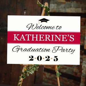 Graduation Photo Welcome Sign Printed Birthday Graduation Board Sign