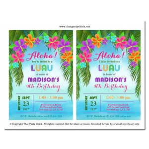 EDITABLE Luau Invitation Instant Download Printable Luau Palms Collection image 2