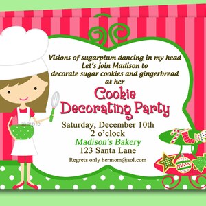 Christmas Cookie Invitation Printable or Printed with FREE | Etsy