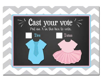 Gender Reveal Voting Cards-Baby Announcement Shower Boy or