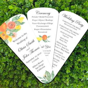 Wedding Program Petal Fans Assembled Greenery - Citrus Wedding Collection TPC9036