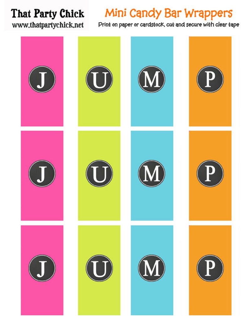 JUMP Mini Candy Wrappers Printable Instant Download Jump Etsy