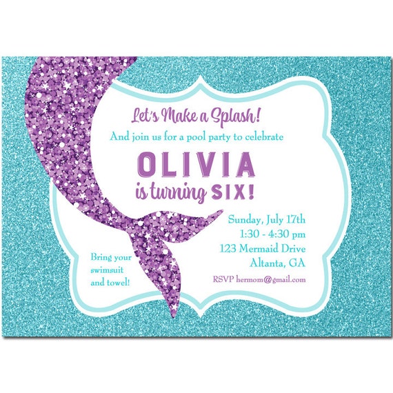 Candid image pertaining to mermaid invitations free printable Current image with regard to mermaid invitations free printable