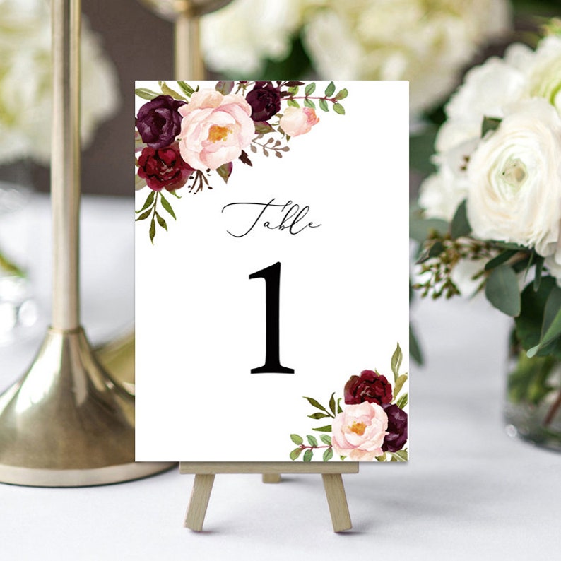 Burgundy and Blush Marsala Collection Burgundy and Blush Floral Wrap Address Stickers for Envelopes