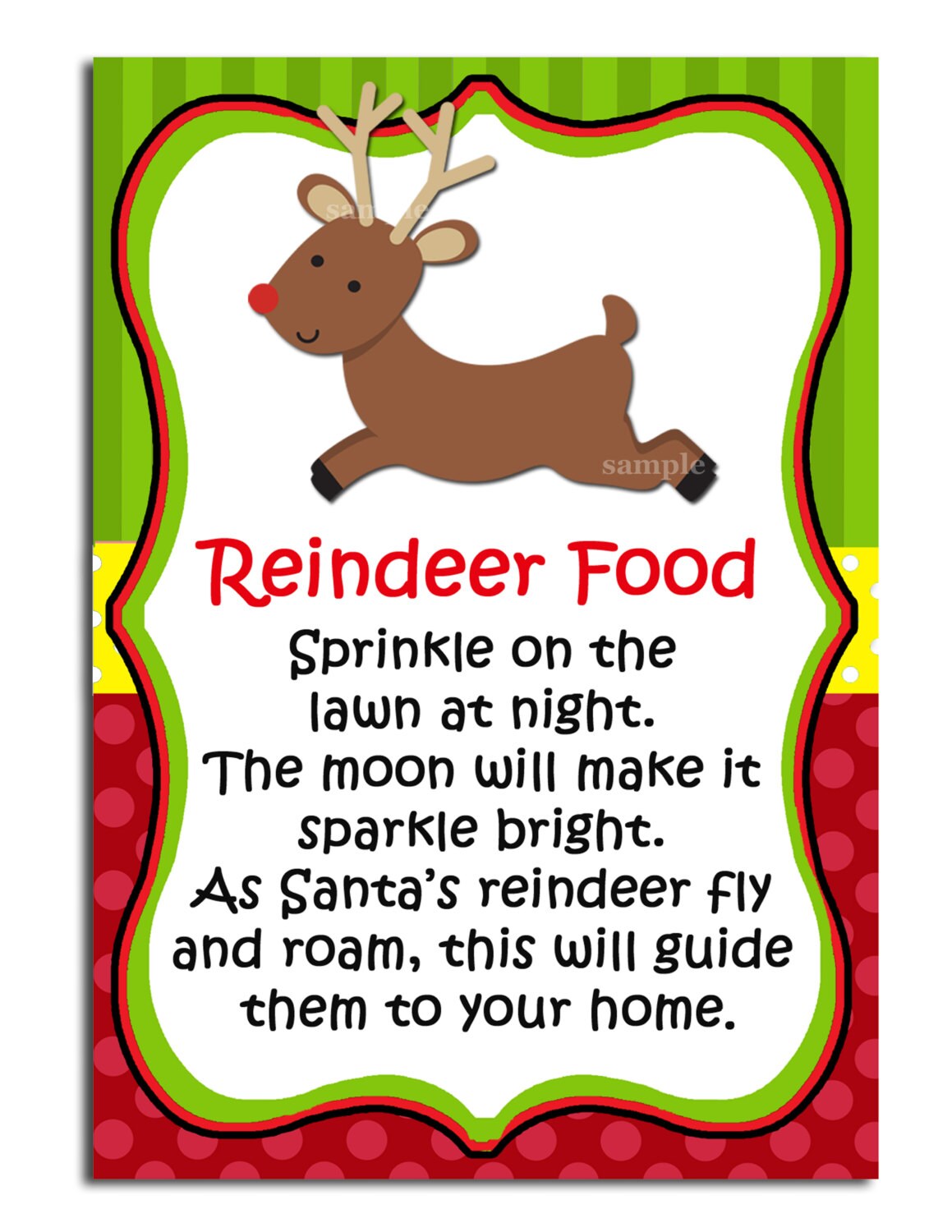 Haus Garten 72 X CHRISTMAS NON Personalised Wrapping Seal Stickers Present Reindeer Food 756 