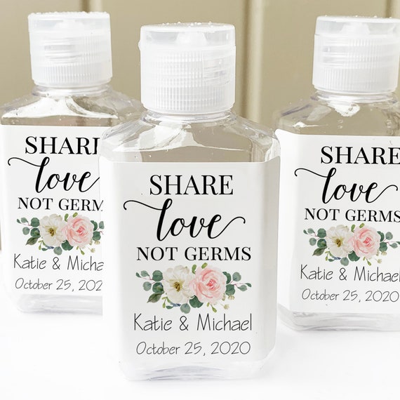 Blush Hand Sanitizer Bottles (Empty) and or Labels Wedding Favor Bottles Blush Personalized Katherine Blush Ivory Collection Il_570xn