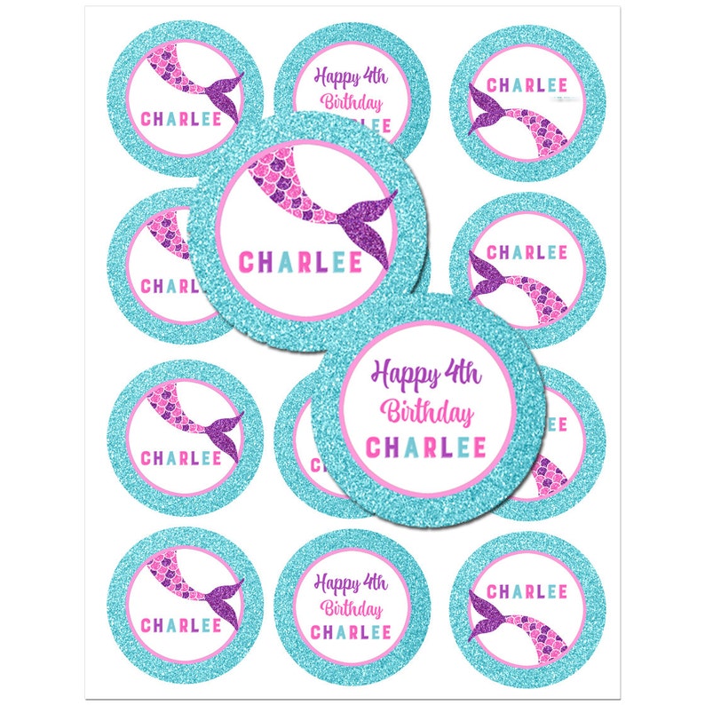 Mermaid Favor Tag Printable or Printed with FREE SHIPPING Etsy