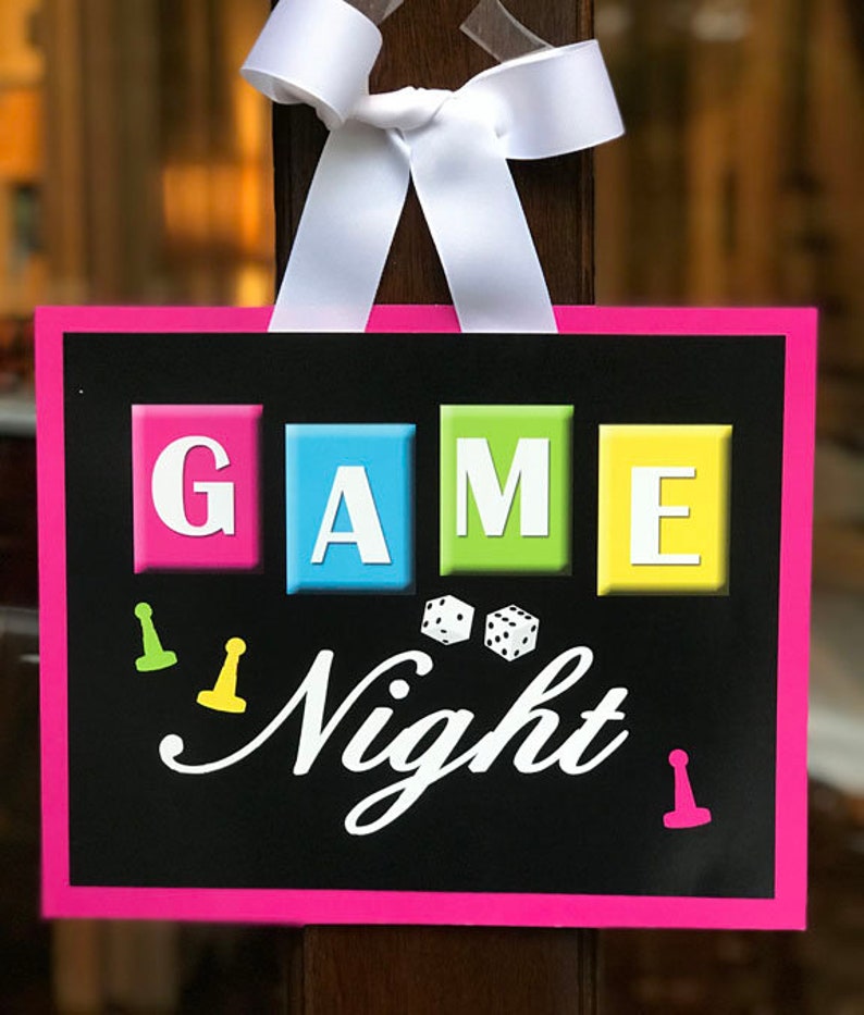 Game Night Sign Backdrop 20x30 Poster Printable Instant Download Girl's Game Collection image 7