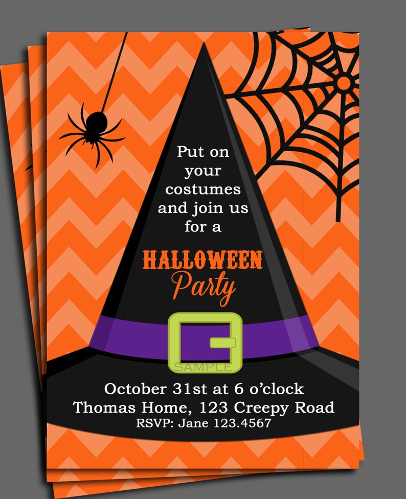Halloween Invitation Printable or Printed with FREE | Etsy