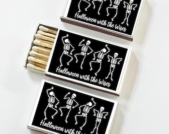 Adult Halloween Party Matches SET OF 25 Favors Skeletons Dancing Favors Cigar Bar Shower Birthday - Skeleton Fever Collection