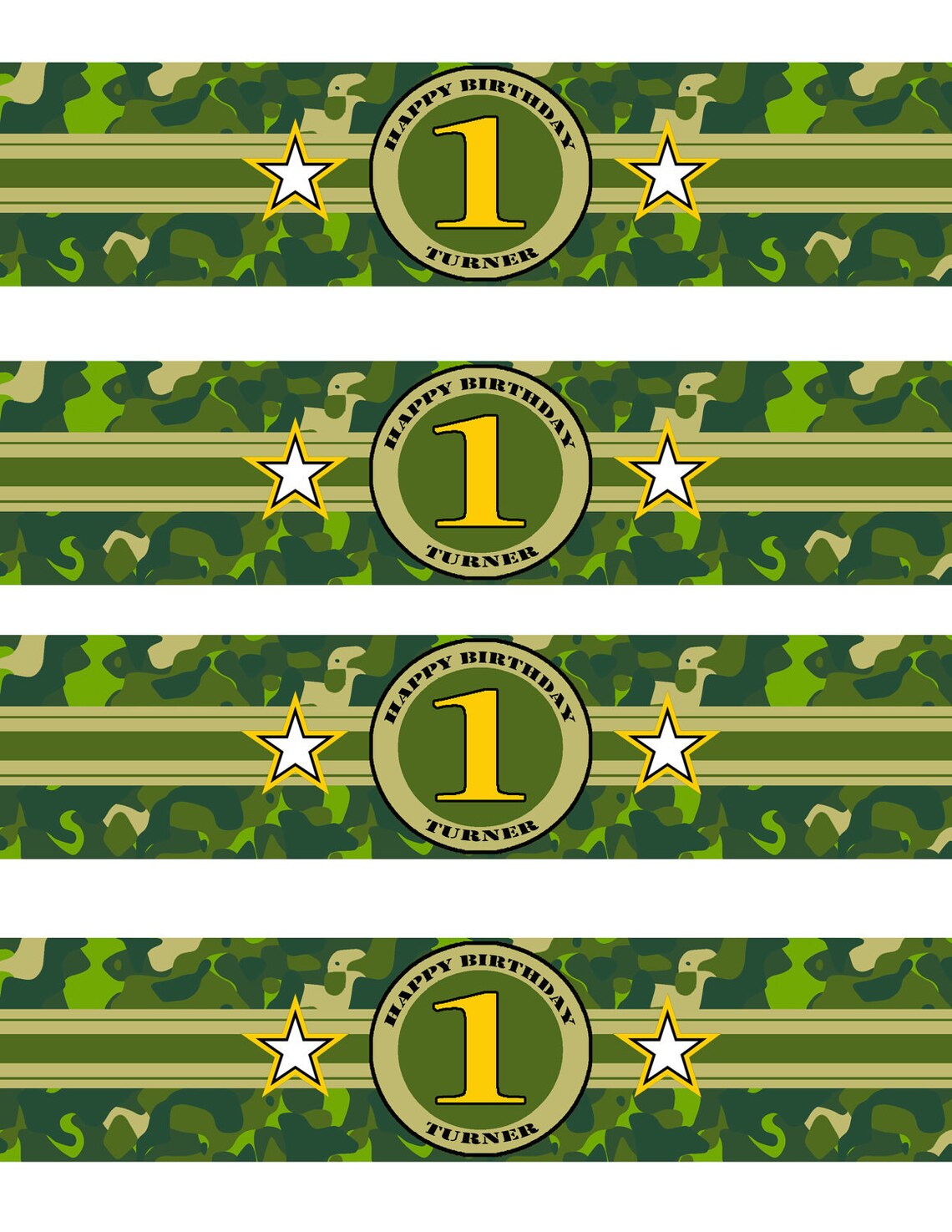 Camouflage Water Bottle Labels Printable Camo Army Military - Etsy