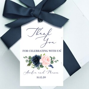 Navy Blue and Blush Envelope Liners Add On Wedding Invitation Suite Navy and Blush Amelia Collection TPC9006 image 6