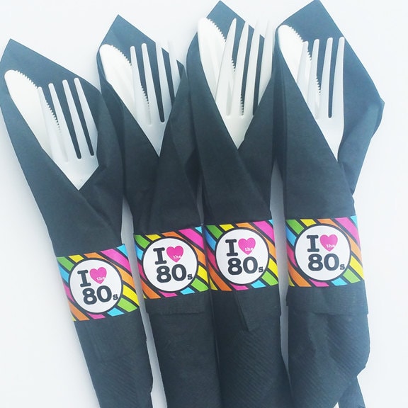 80s Napkin Rings Printable Eighties Party 80s Collection