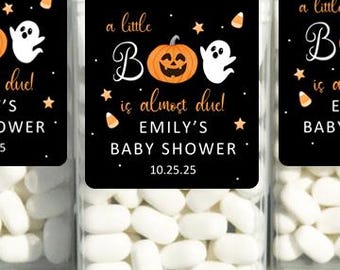 Personalized Halloween Little Boo Almost Due Party Favors Tic Tacs Printed Favor Gift Thank You Baby Shower Favors