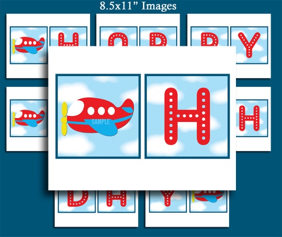 Airplane Birthday Banner Printable - Airplane Adventure Birthday Il_570xn