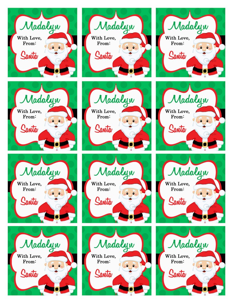 Personalized Christmas Gift Tags Printable or Printed with | Etsy