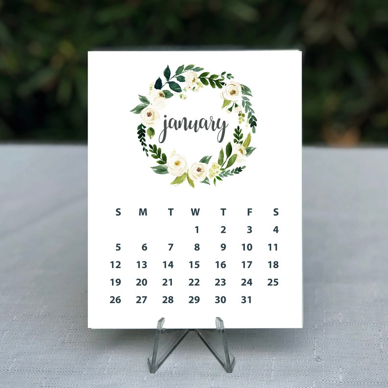 Floral Desk Calendar 2021 Desk Calendar 2021 Calendar with | Etsy