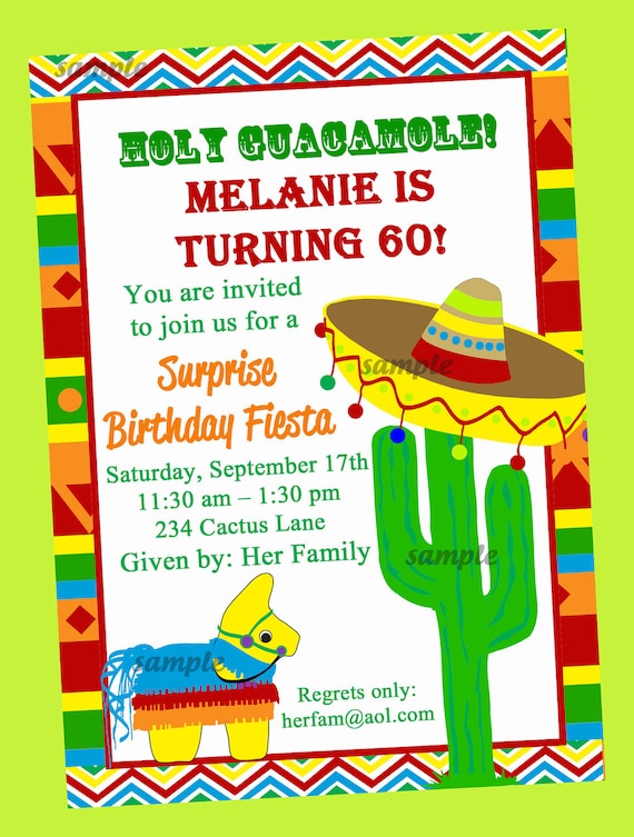 Fiesta Party Invitation Printable or Printed With FREE Etsy