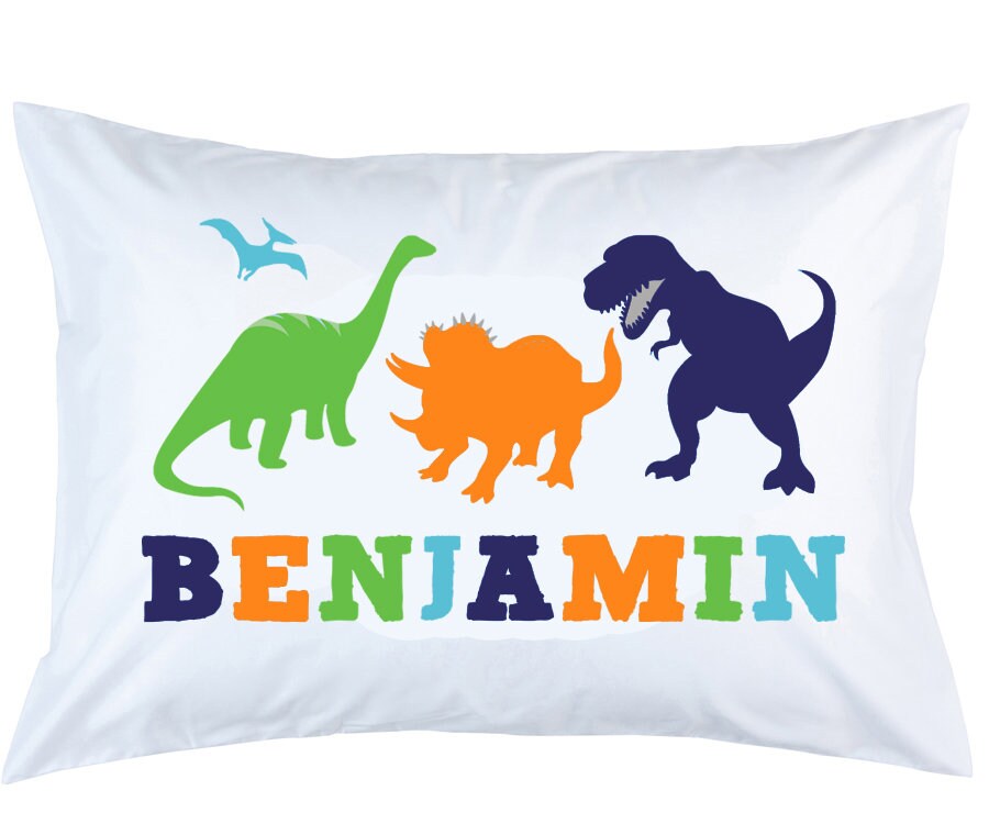Personalized Dinosaur Pillowcase Standard Personalized in Etsy