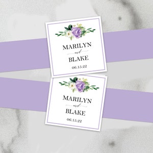 Lavender Wedding Shower Envelope Liners and Envelopes Suite Lilac Lavender Marilyn Collection TPC9002 image 4