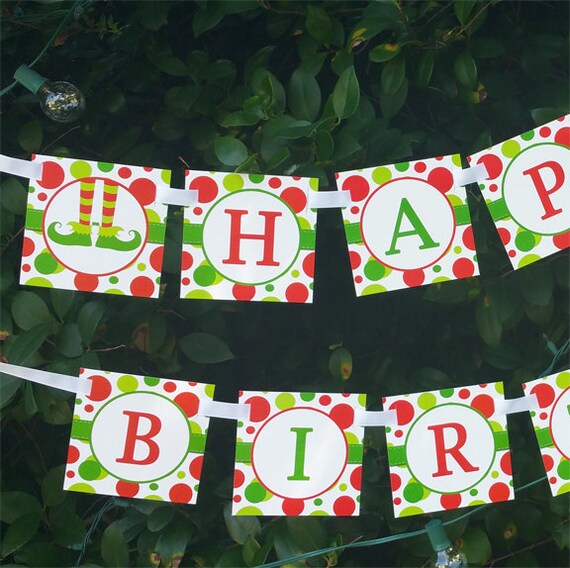 Elf Feet Happy Birthday Banner Printable - Instant Download - Elf ...