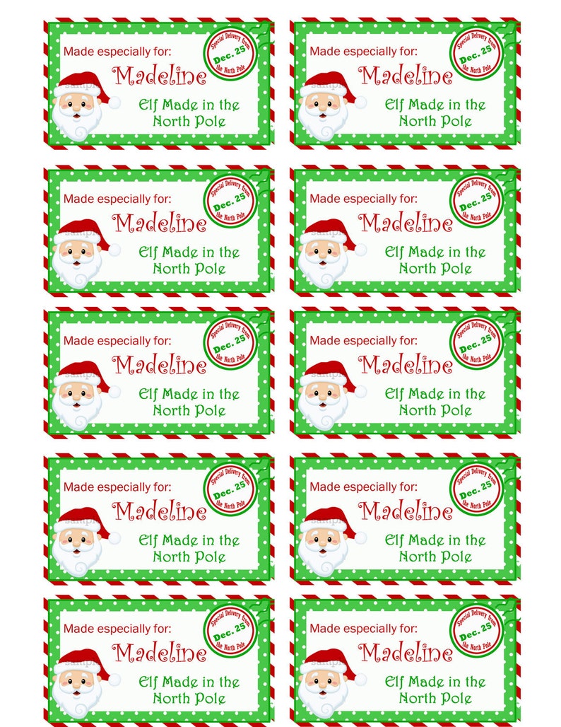 Personalized Christmas Morning Gift Tags Printable North | Etsy