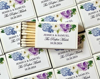 Lavender and Blue Wedding Matches SET OF 25 Perfect Match Sparklers Dusty Blue Lilac