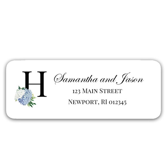 Dusty Blue Hydrangea Wedding Return Address Labels Stickers Bridal Shower Rehearsal Dinner - ydrangea in Bloom Collection Il_570xn